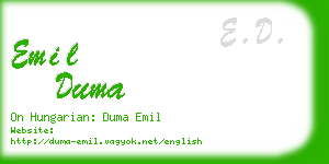 emil duma business card